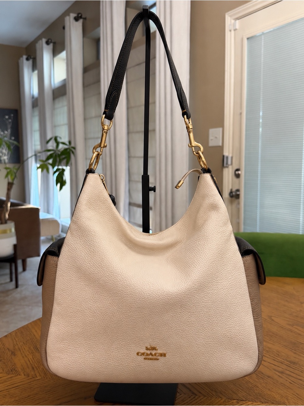 EUC Coach Pennie Colorblock Pebbled Leather Hobo Bag